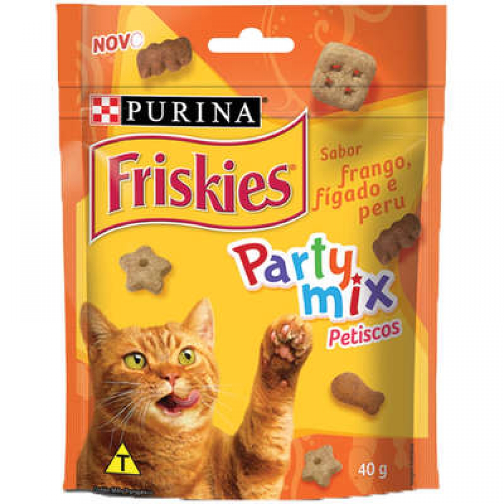 Friskies Party Mix Frango, Fígado e Peru para Gatos Adultos