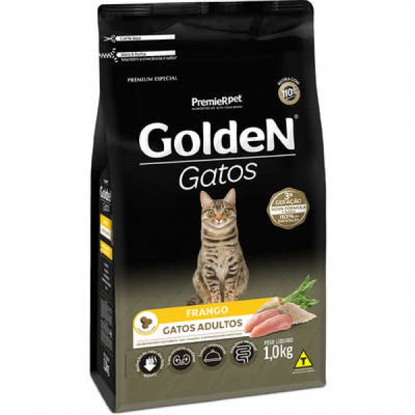 Ração Golden Gatos Adultos Frango 1 kg