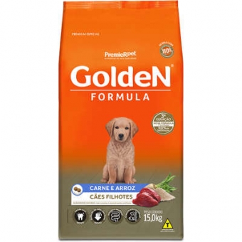 Ração Golden Cães Filhotes Raças Grandes Carne 15 kg
