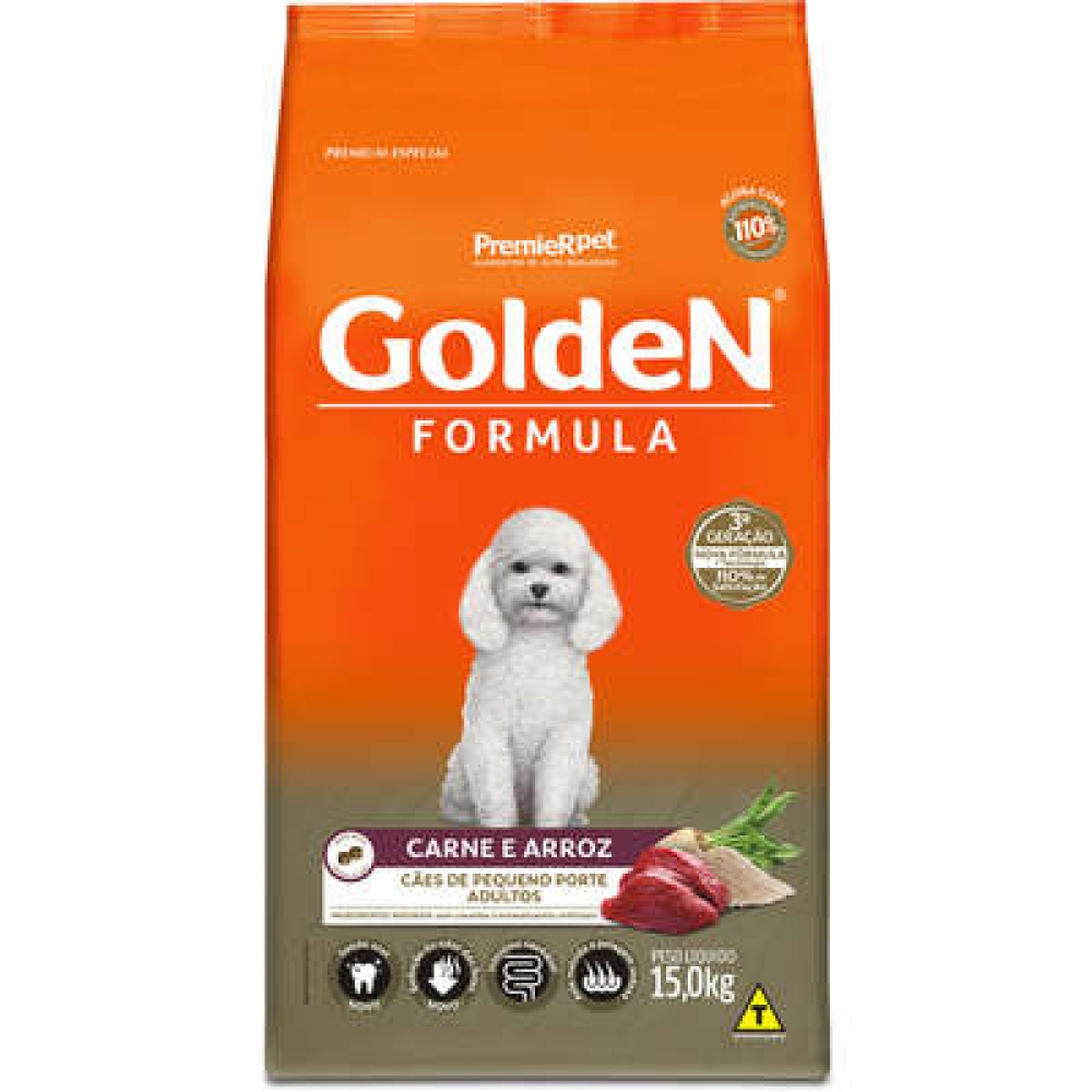 Ração Golden Cães Adultos Minibits Carne 15 kg