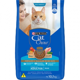 Ração Cat Chow Gatos Adultos Peixe 10,1 kg