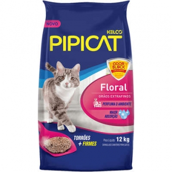 Areia Para Gatos Pipicat Floral 12 kg