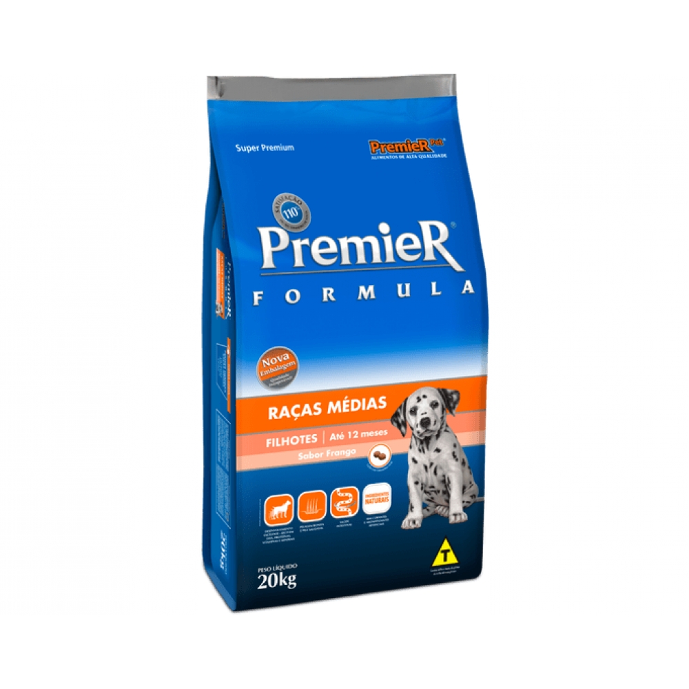 Ração Premier Filhotes Raças Medias 20 kg