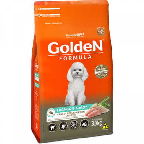 Ração Golden Cães Adultos Minibits Frango 3 kg
