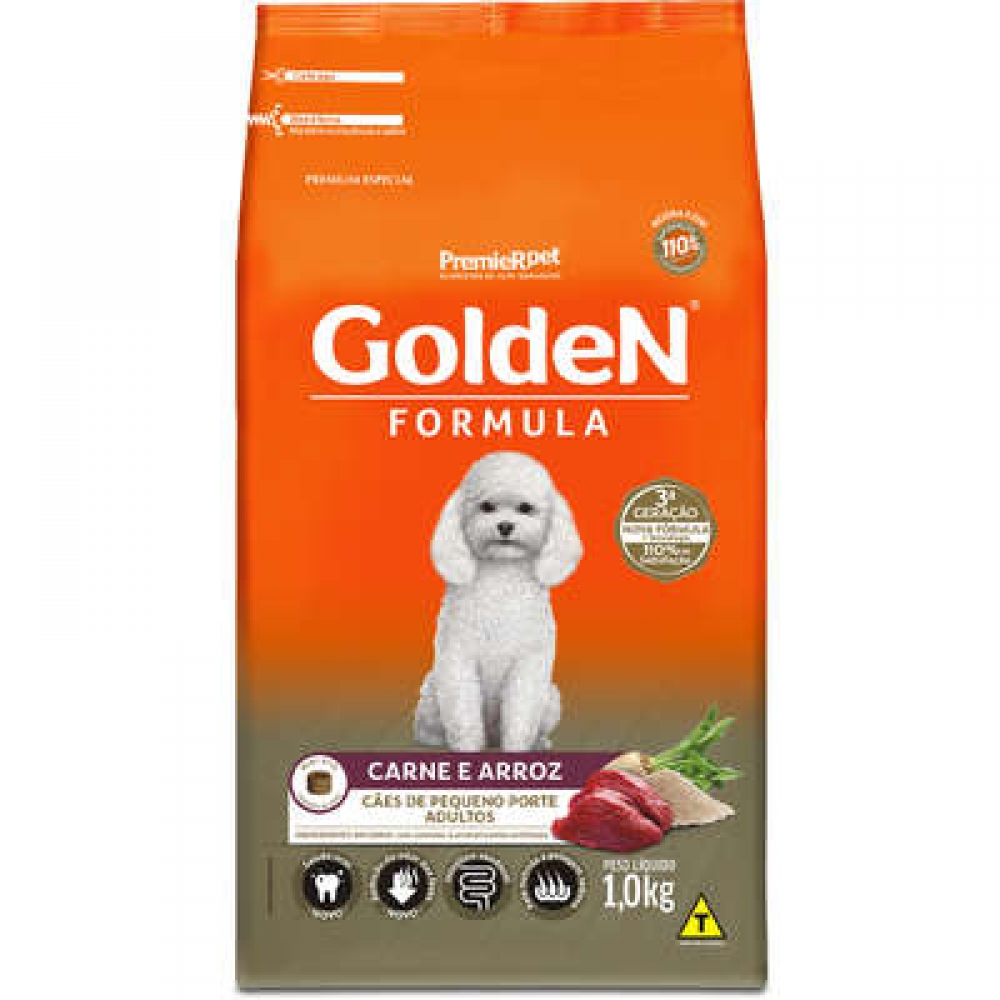 Ração Golden Cães Adultos Minibits Carne 1 kg