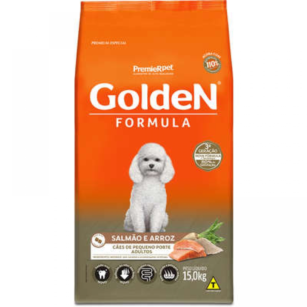 Ração Golden Cães Adultos Salmão Minibits 15 kg