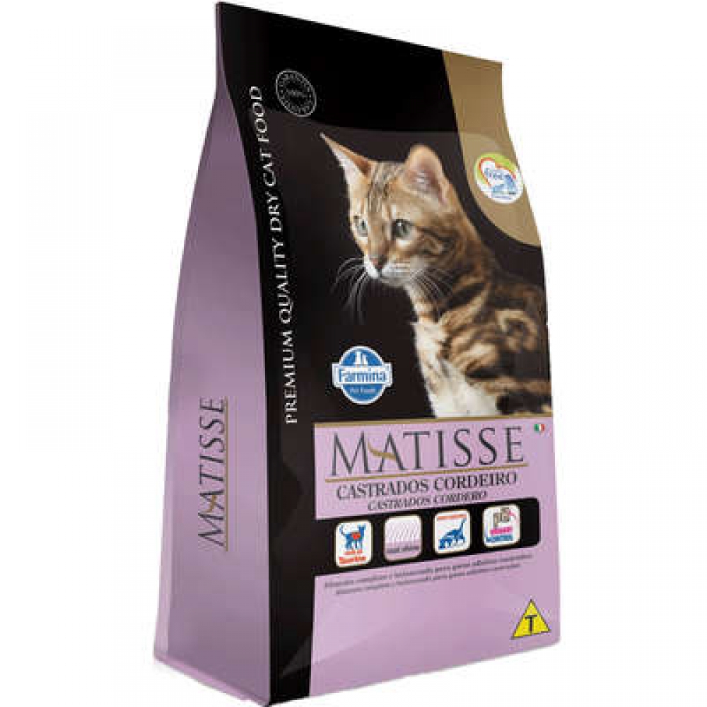 Ração Matisse Gatos Adultos Castrado Cordeiro 2 kg