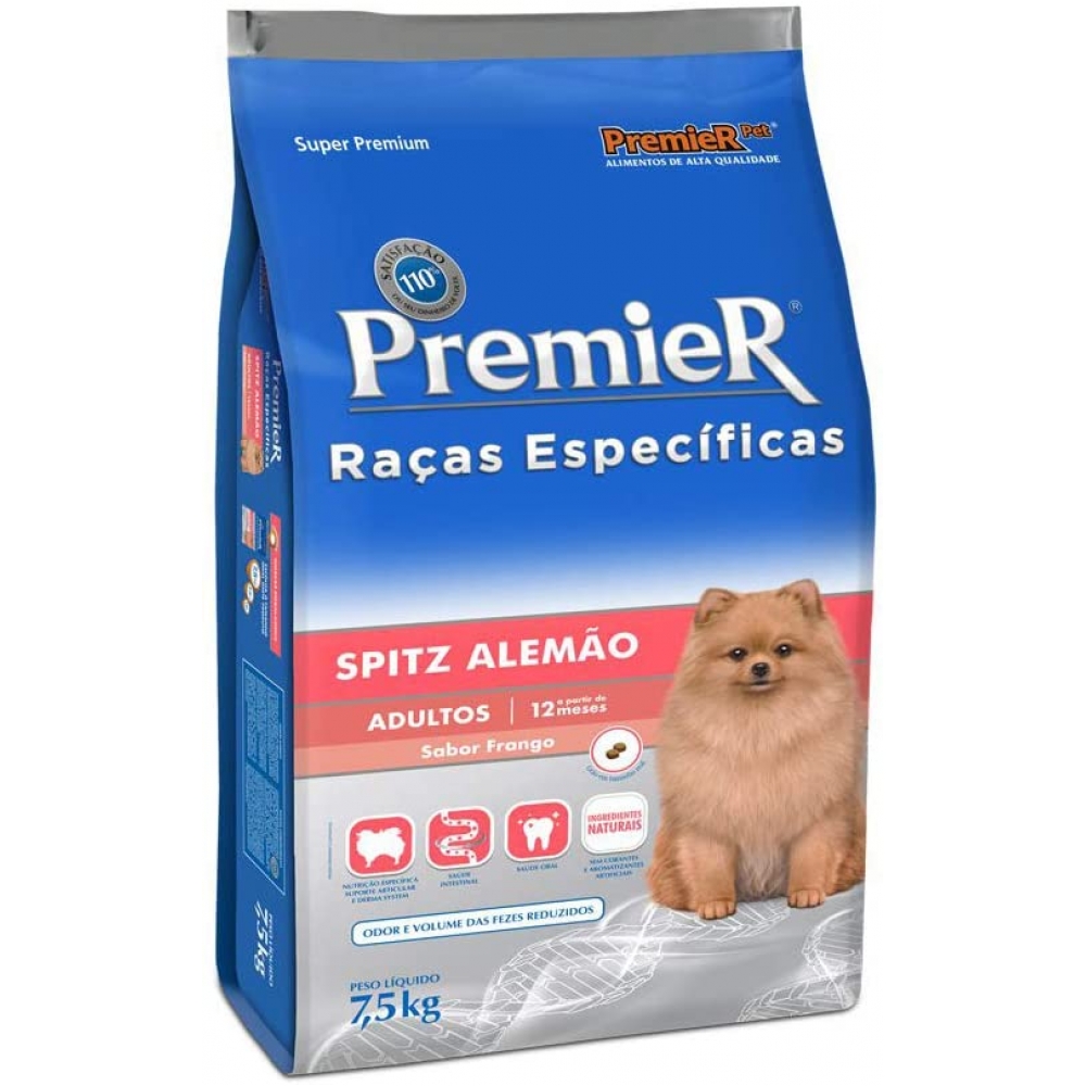 Ração Premier Raças Especificas Spitz Alemão Adulto - 7,5 kg