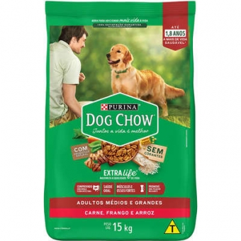 Ração Dog Chow Raças Grandes Frango e Arroz 15 kg