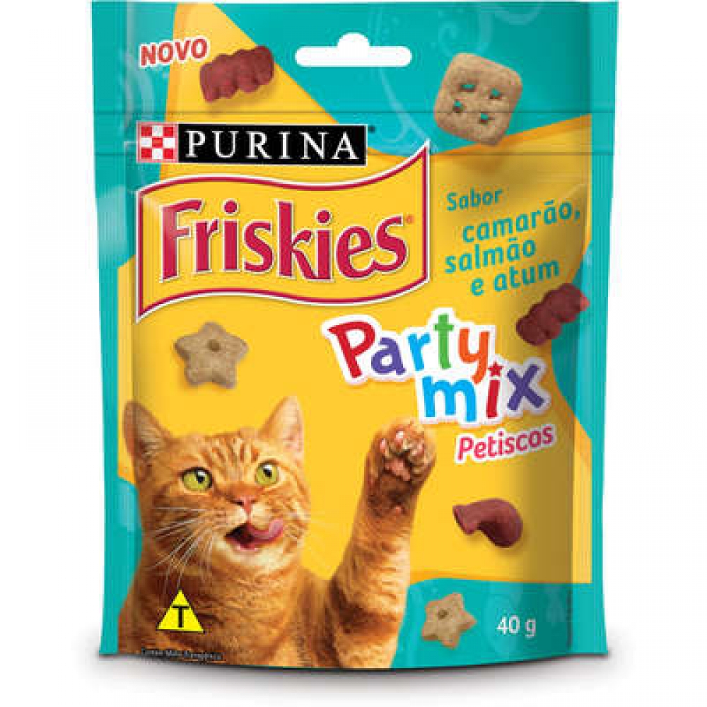 Friskies Party Mix Camarão, Salmão e Atum para Gatos Adultos